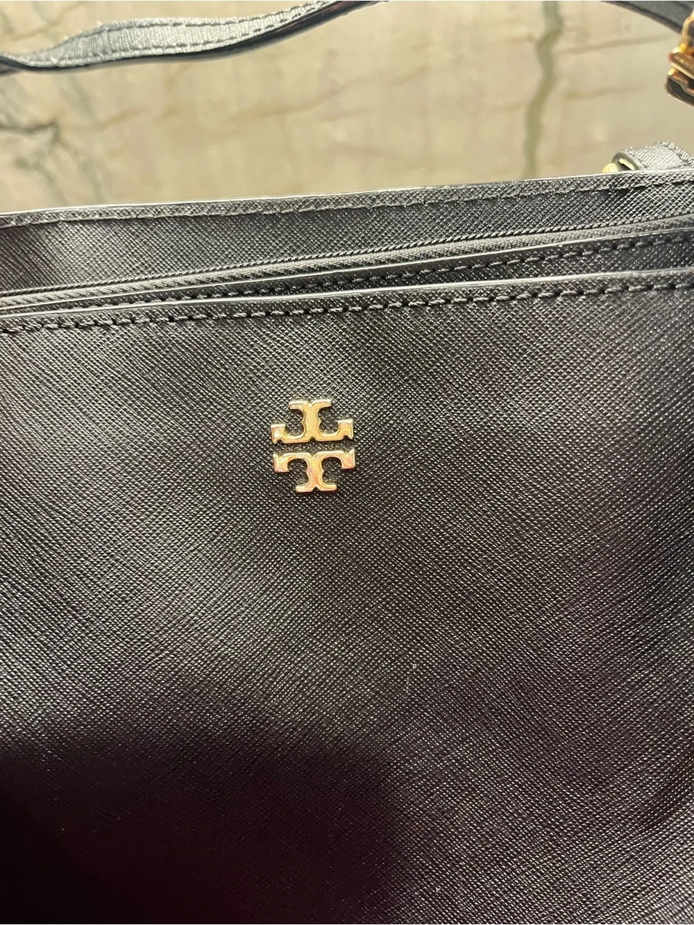Tory Burch Black Logo-Print Interior Shoulder Bag